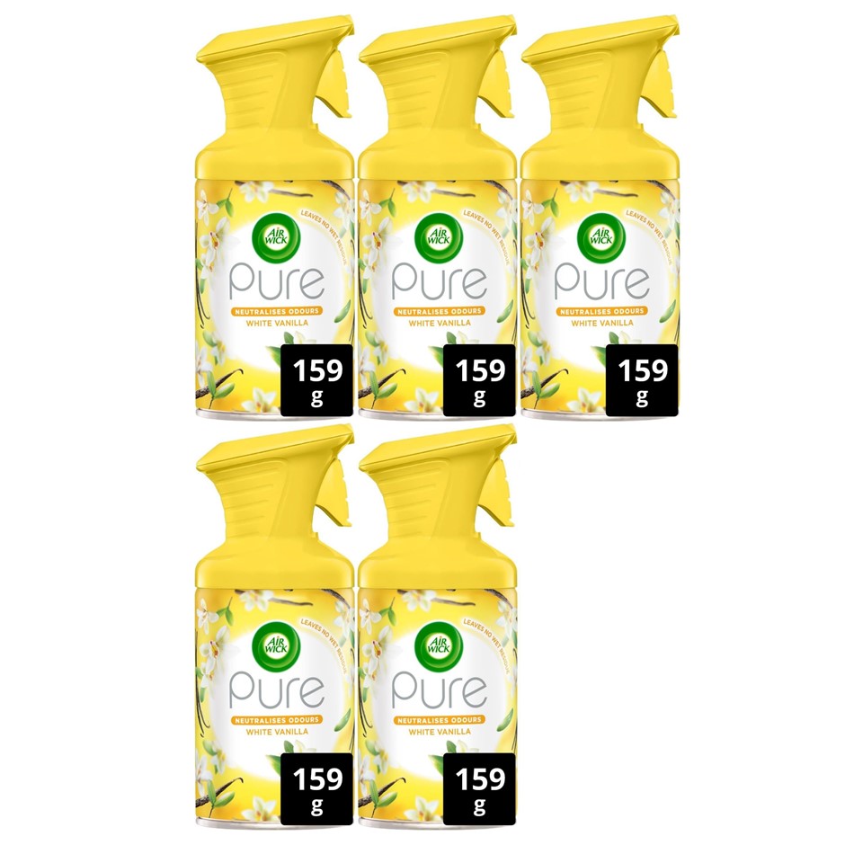 Air Wick Pure Air Freshener, White Vanilla, 159 g (Pack of 5)