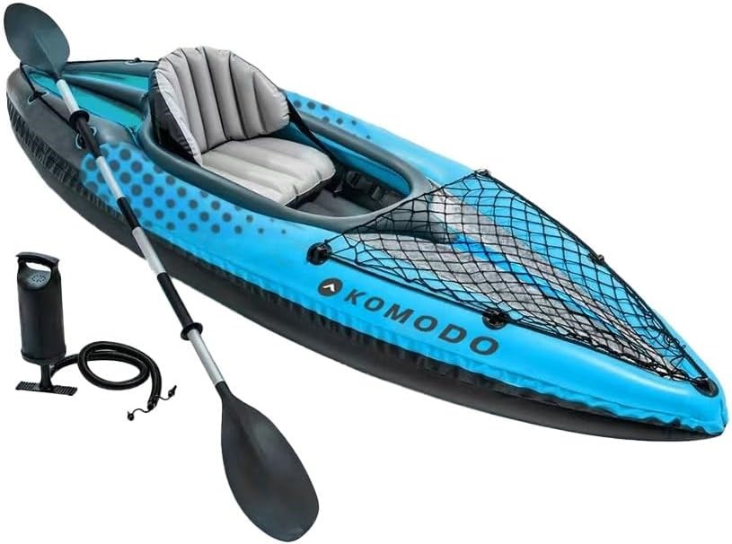KOMODO Inflatable 1 Person Adult Cruiser Kayak, Blue