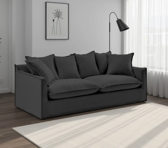 BROSA Palermo 3 Seater Sofa (Night Black)