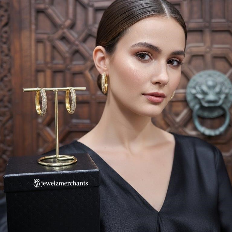 22K/Italy Solid Gold Filled Earring -(stamped 22K/Italy)-Warranty Quality