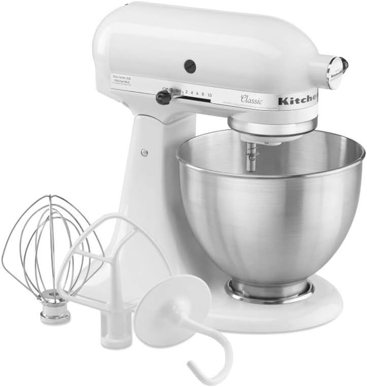 KITCHENAID Classic Stand Mixer with Bowl, White, KSM45 .