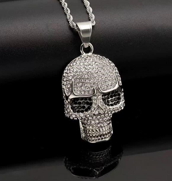 Italy 925 Silver Hip Hop Men's Necklace (Stamps)-Free Chain