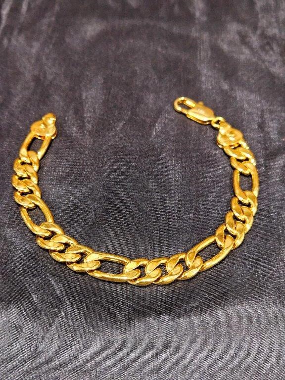 18k Italy Stamped Solid Yellow Gold Filled Bracelet-Quality Guarantee-19cm