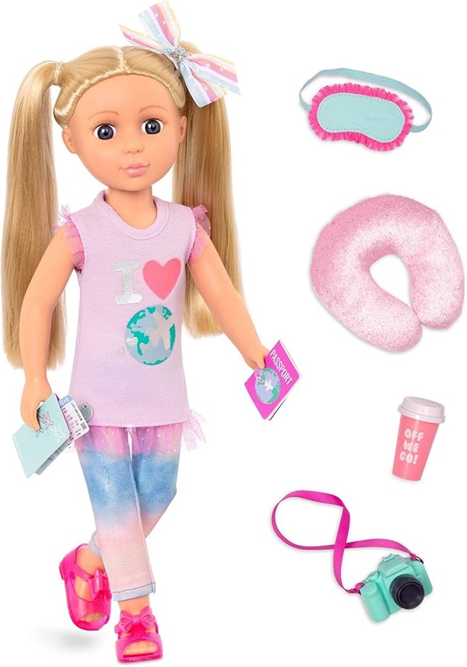 GLITTER GIRLS 14-Inch Fashion Doll with Travel Accessories & Camera, Ages 3
