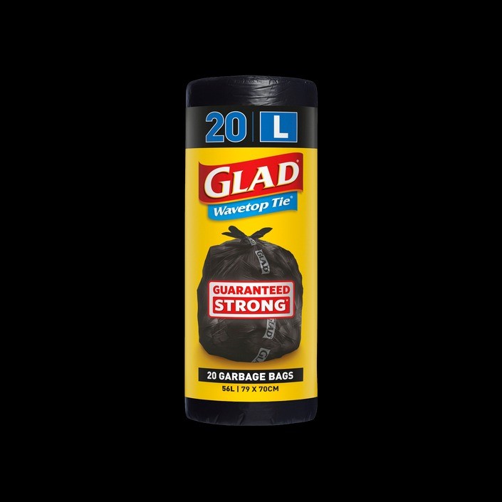 9 x GLAD 20pk Garbage Bags, L. NB: Some are damaged.