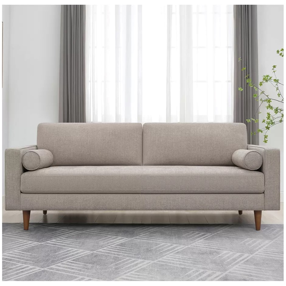 COSTCO 3 Seater Fabric Sofa, Colour: Beige, H89 x D96 x W223cm.
