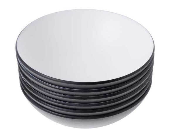 INMIRON COU COU Melamine Serving Bowl 21.2cm - White & Black (Box of 6). NB