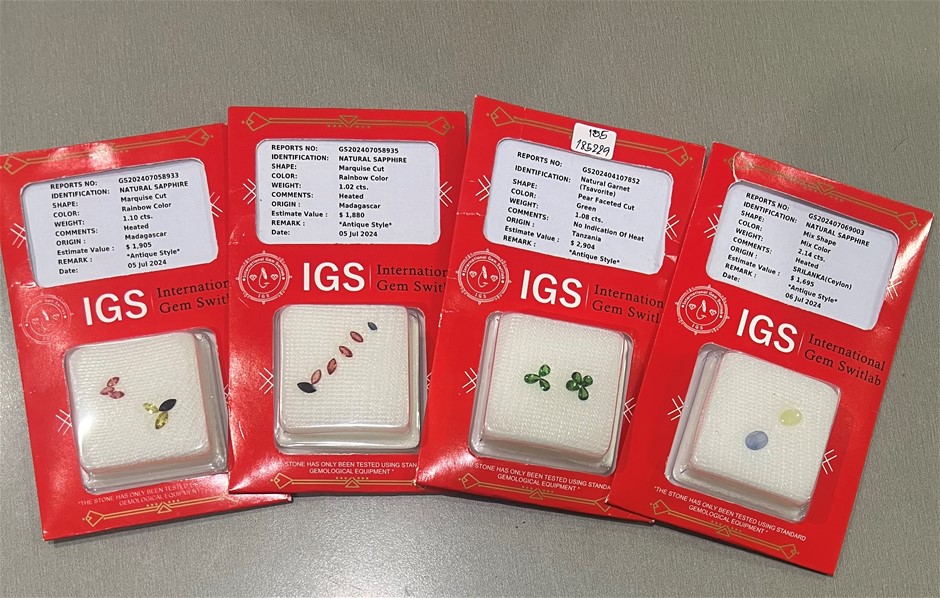 4 x Certifed Sapphire & Natural Garnet Tsavotite with valuation $8,384