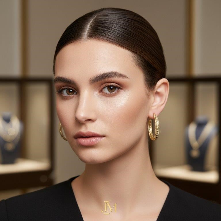 18K/ITALY Solid Yellow Gold Filled Earring -Quality Guarantee-