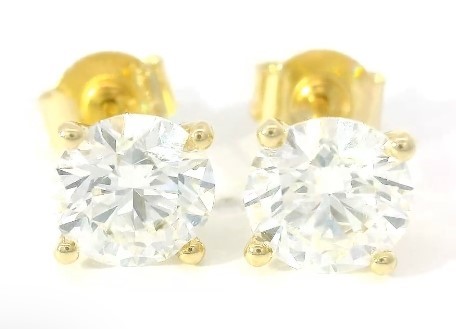 4 Carats Diamond Earrings in 18 ct Yellow Gold of 4.60 gold IGI Certified