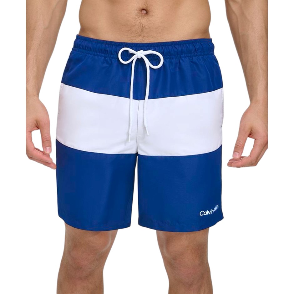 CALVIN KLEIN Men's Colorblocked 7" Swim Shorts, Size 2XL, 100% Polyester, S