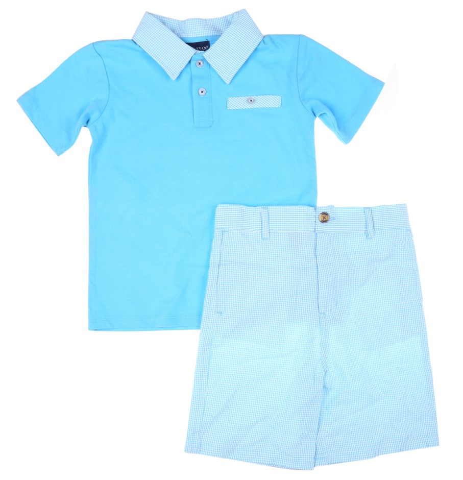 ANDY&EVAN Boys' 2pc Clothing Set, Size 7, Aqua Blue. Buyers Note - Discoun