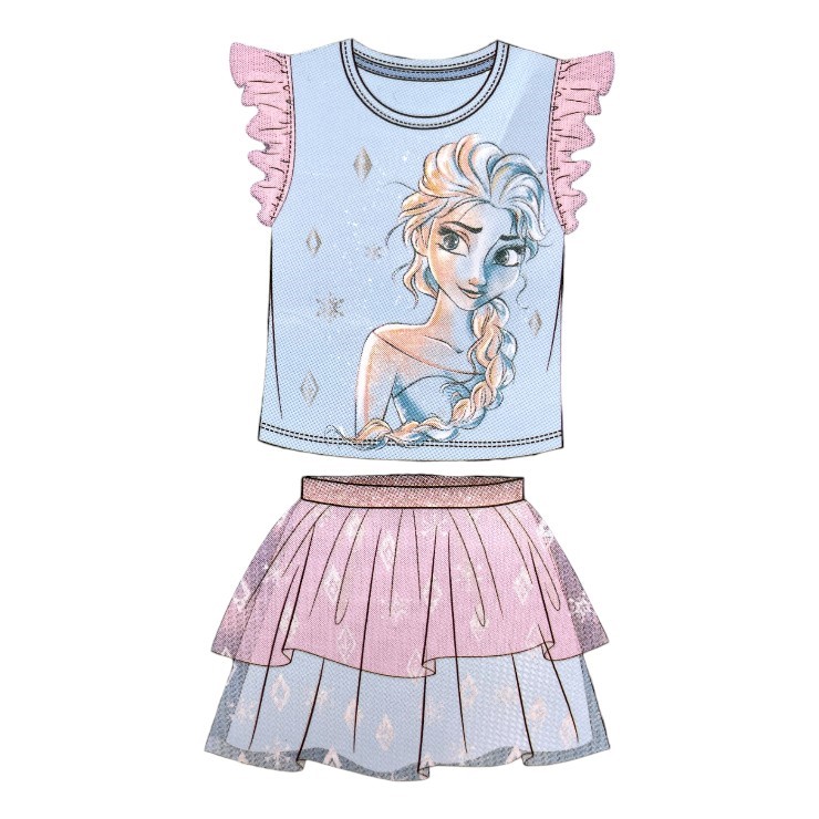 DISNEY Character Tee & Tutu Set, Size 6, Frozen/Blue. Buyers Note - Discou