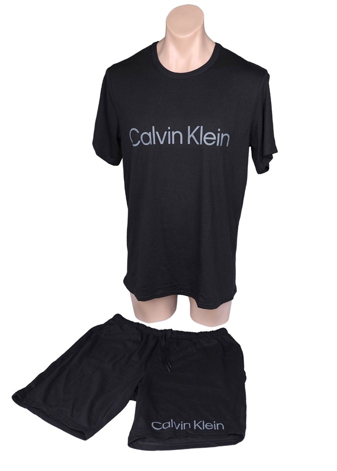 2pc CALVIN KLEIN Men's PJ Set, Size L, 60% Cotton, Black (UB1), NP2801S. B