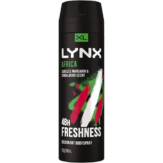 7 x LYNX Africa, Squeezed Mandarin & Sandalwood Scent Spray, 200mL. Buyers