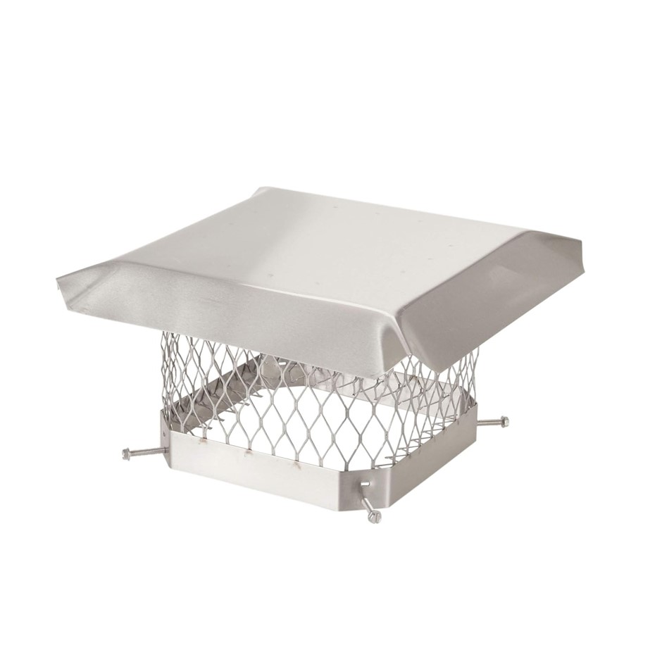 SHELTER SCSS99 Stainless Steel Chimney Cap, Fits Outside Tile, 9" x 9".