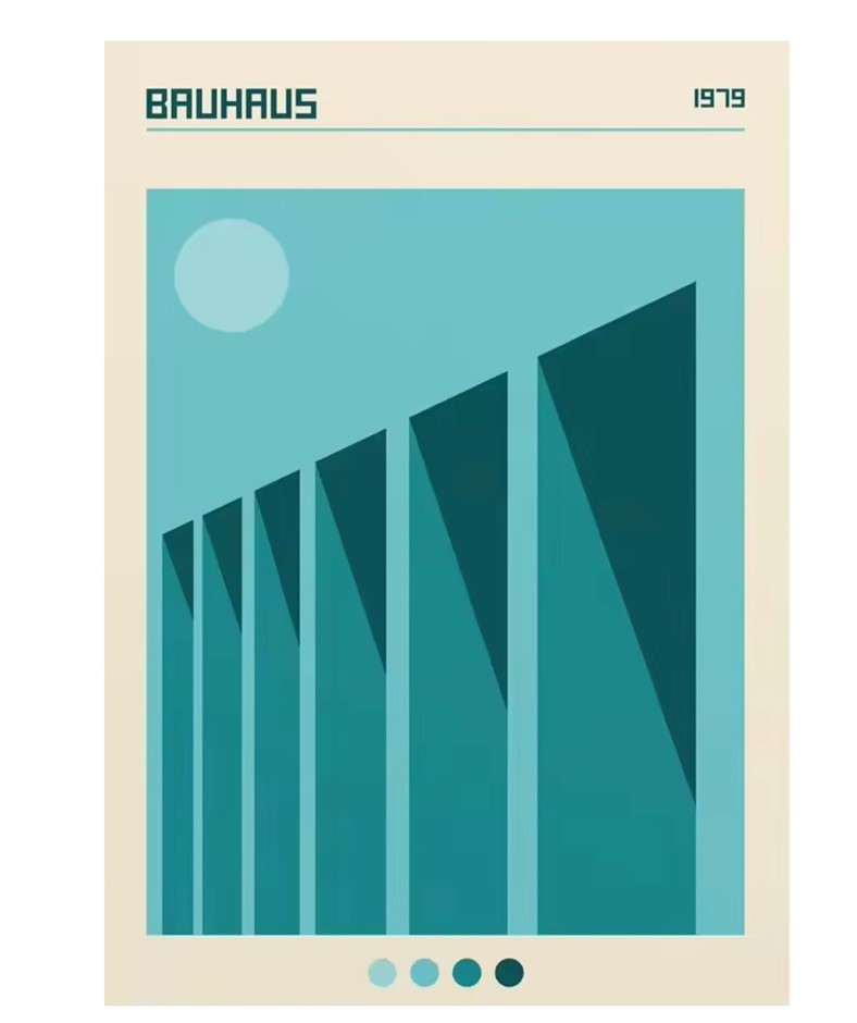 Bauhaus Inspired BLUE W/SHADOWS Canvas Print