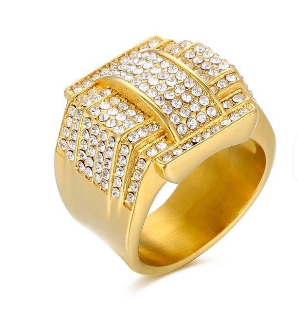 Italy 925 Silver Hip Hop Men's Ring (Stamps)-11 US