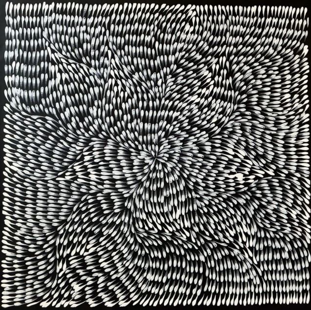 Original Aboriginal Painting Roseanne Morton Petyar - Medicine Leaf