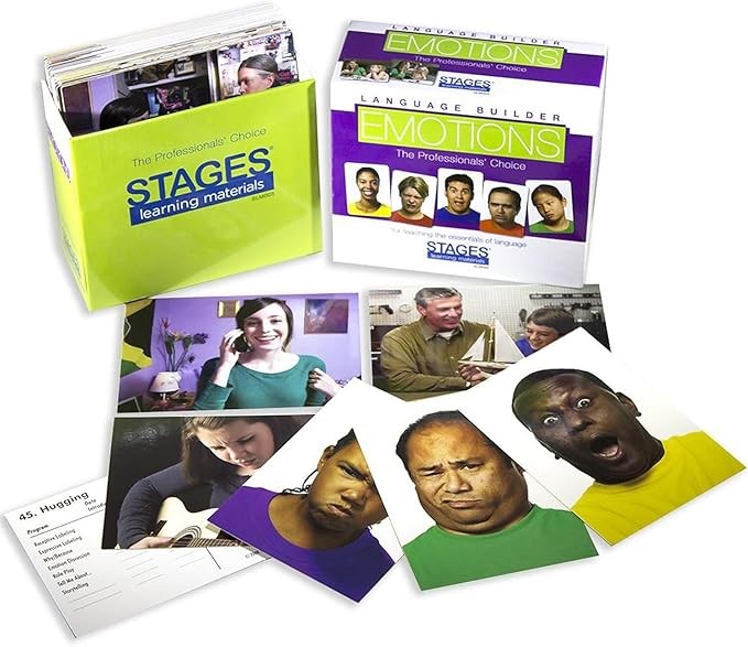 Stages Learning SLM003 Materials Language Builder Emotion Picture Cards Exp