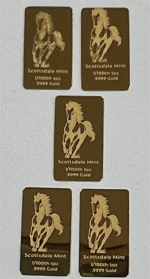 1/100 Scottdale gold bar x 5