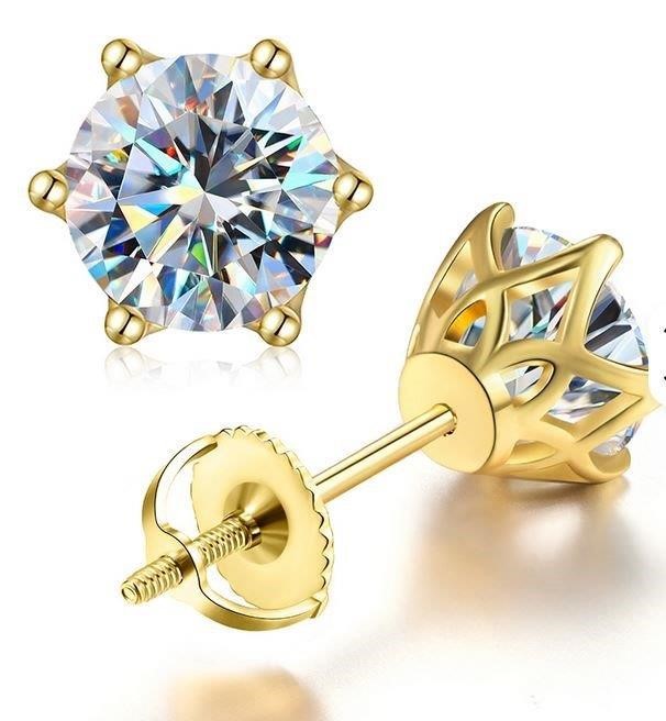 2.0ctw GRA Moissanite white Brilliant Cut 925 Sterling Silver Earring-VVS1