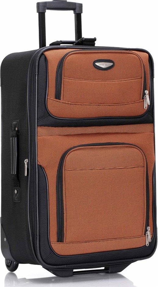 TRAVELOR'S CHOICE Amsterdam 25-inch Expandable Rolling Upright, Orange.