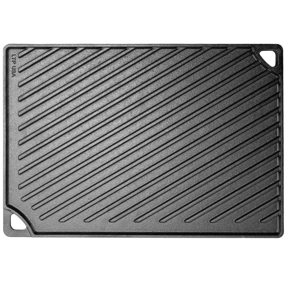 2 x LODGE Cast Iron Reversible Grill/Griddle NB: Well used, not in original