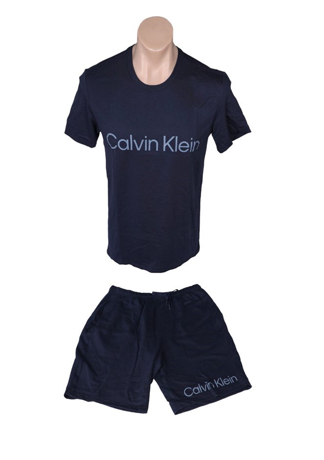 2pc CALVIN KLEIN Men's PJ Set, Size XL, 60% Cotton, Dark Blue, NP2801S. Bu