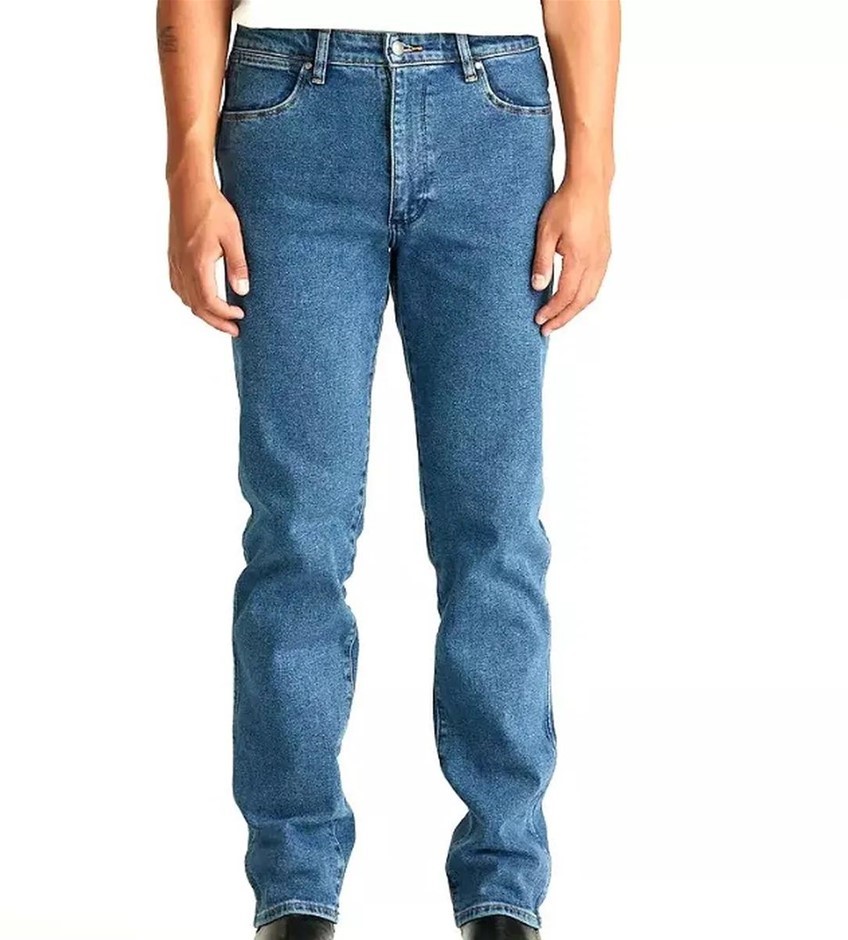 WRANGLER Men's Classic Straight Jeans, Size 34x32 (34R), 99% Cotton, Vintag