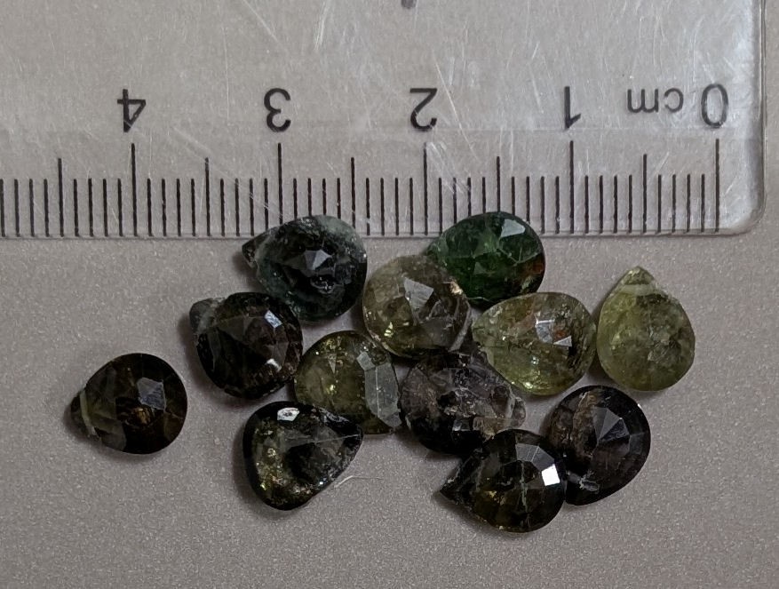 15 Carats GREEN TOURMALINE Drop Shape Gemstone Beads