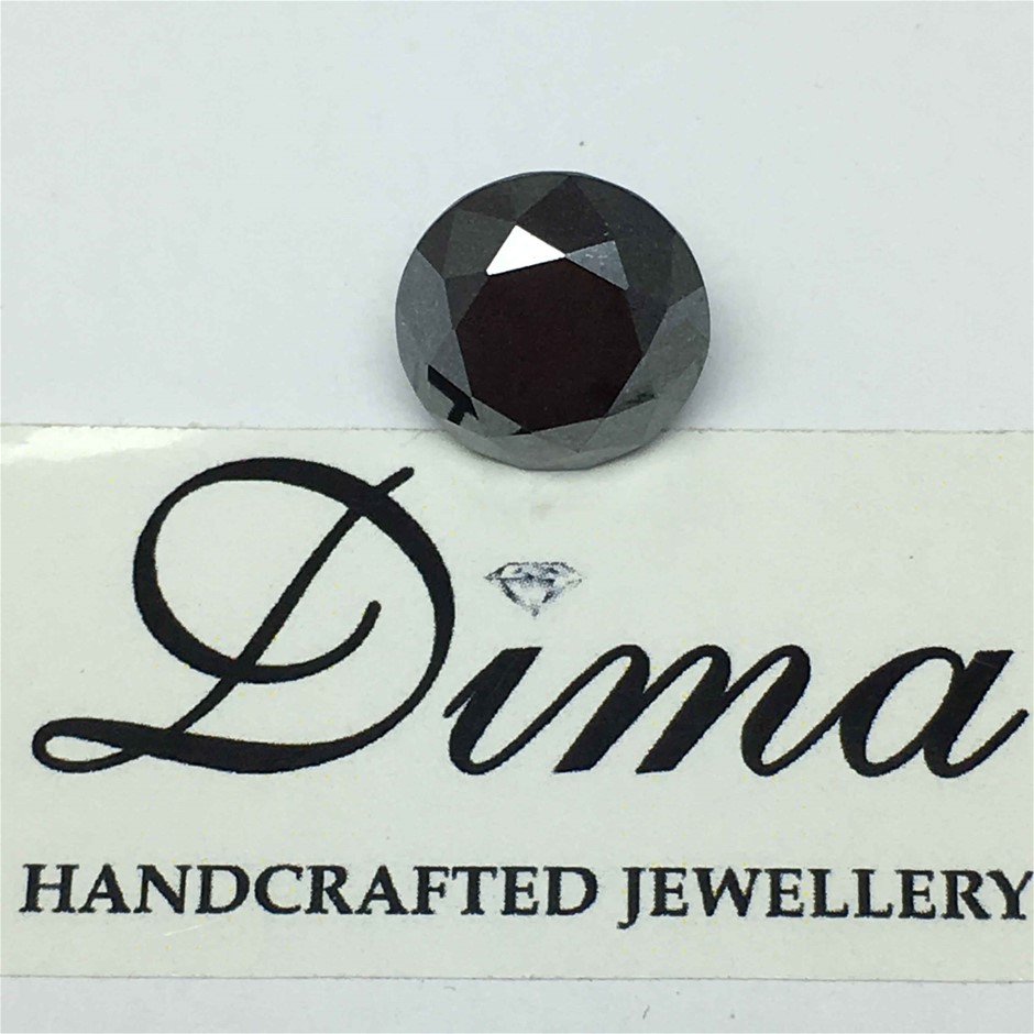 One Stone Black Diamond Round 0.74ct (5.5m)
