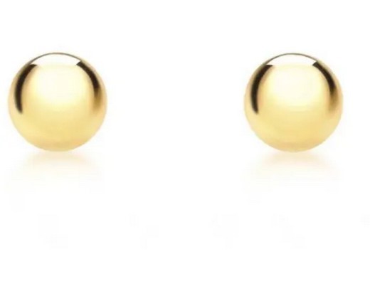9K Yellow GOLD HLW 5mm BALL STUD EARRINGS