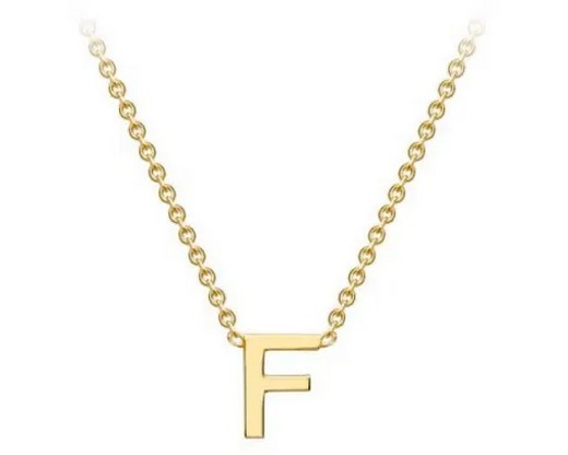 #1 9K YELLOW GOLD INITIAL 'F' NECKLACE 38+5cm