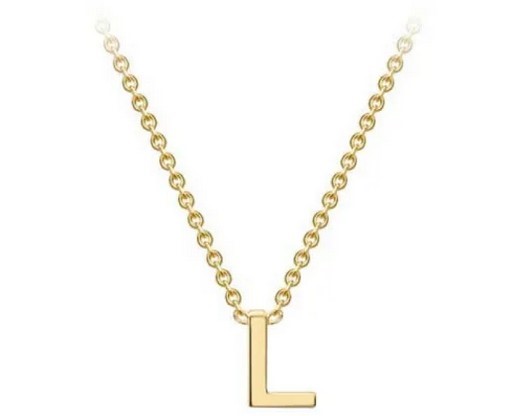 #1 9K YELLOW GOLD INITIAL 'L' NECKLACE 38+5cm