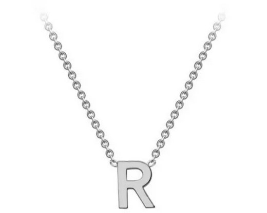 #1 9K WHITE GOLD INITIAL 'R' NECKLACE 38+5cm