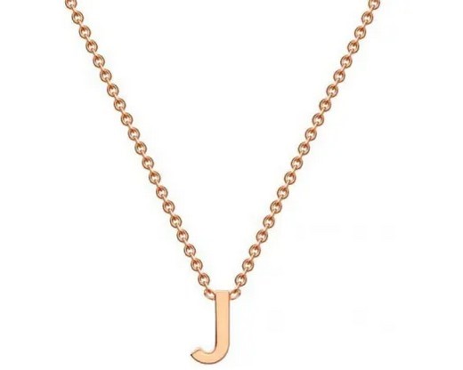 #1A 9K ROSE GOLD INITIAL 'J' NECKLACE 38+5cm