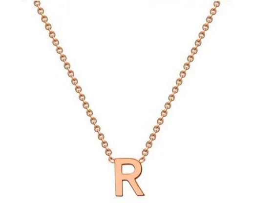 #1A 9K ROSE GOLD INITIAL 'R' NECKLACE 38+5cm