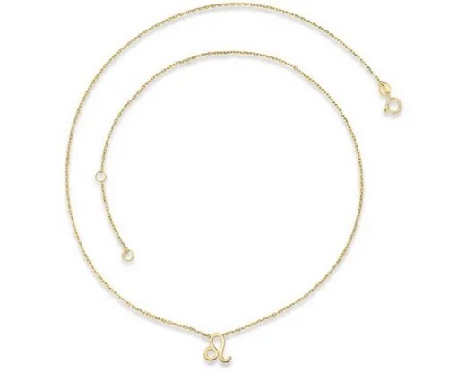 9K YELLOW GOLD LEO ZODIAC NECKLACE 40-45cm