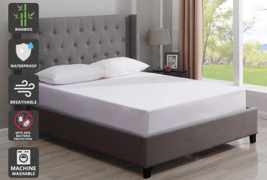 OVELA Waterproof Bamboo Fitted Mattress Protector (Double).