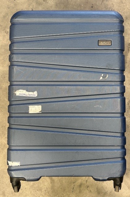 ANTLER 2pc Hardside Suitcase, Large and Carry On, Blue. NB: Used, not in or