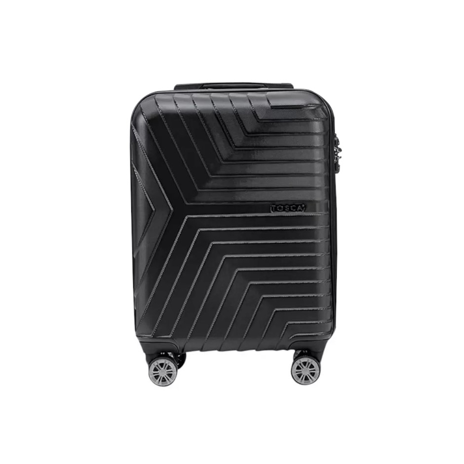 TOSCA Huston Hardside Luggage Suitcase Carry-On Case, Black, 42L. NB: Has b