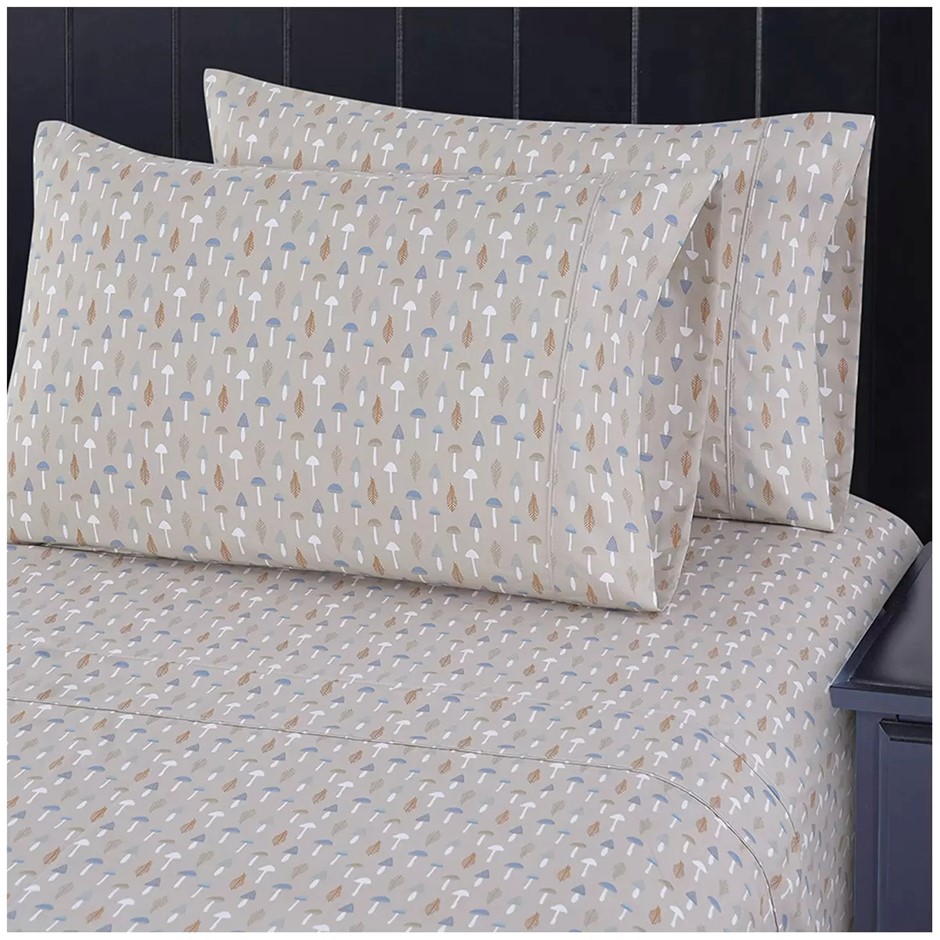 SOUTH POINT 6pc Sheet Set, King, Simple Fungi. NB: Not in original packagin