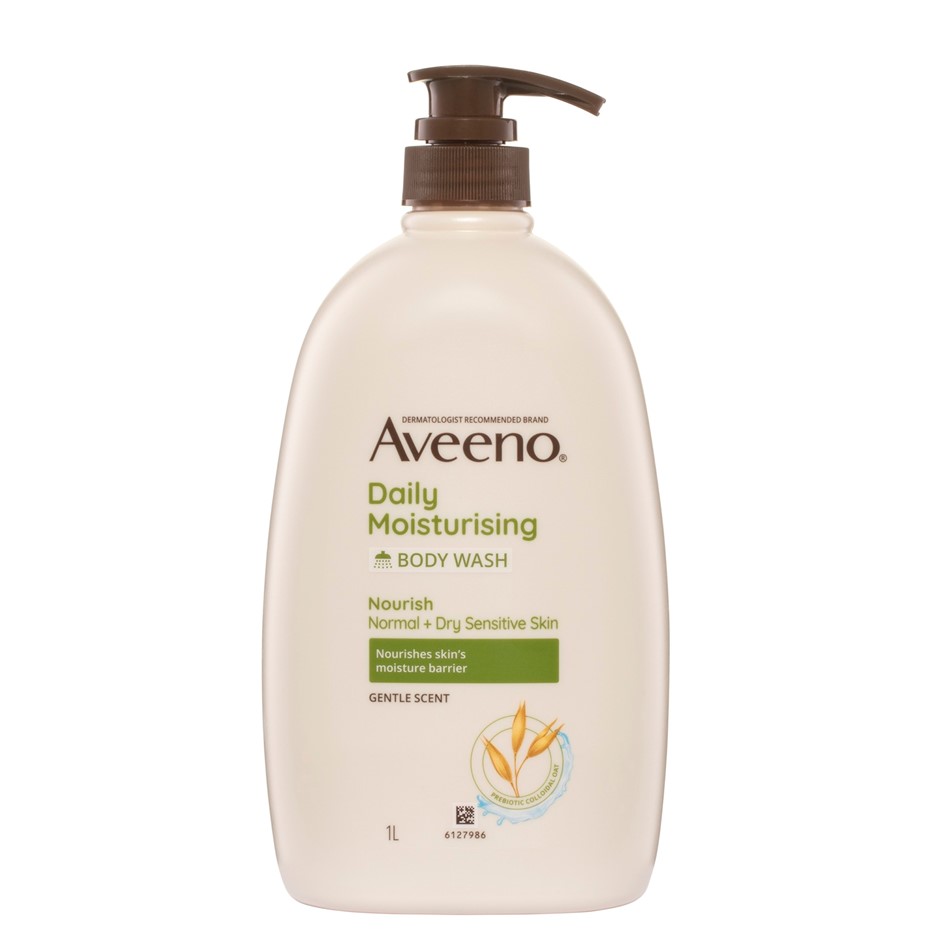 3 x AVEENO Daily Moisturising Body Wash 1L, Gentle Scent. N.B: unlocked pum