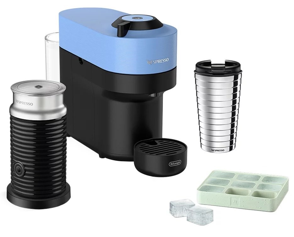 DE'LONGHI Nespresso Vertuo Pop Iced Coffee On-The-Go Value Pack, Colour: Bl