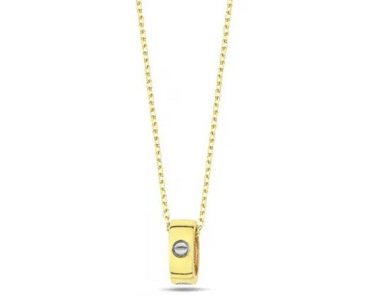 9K YELLOW GOLD LOCK NECKLACE 41-43cm