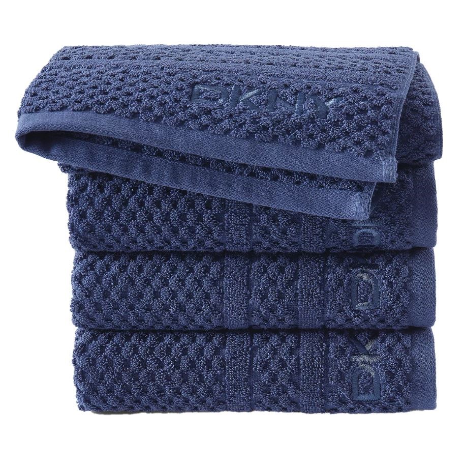 8 x DKNY Bathroom Hand Towels, Navy.