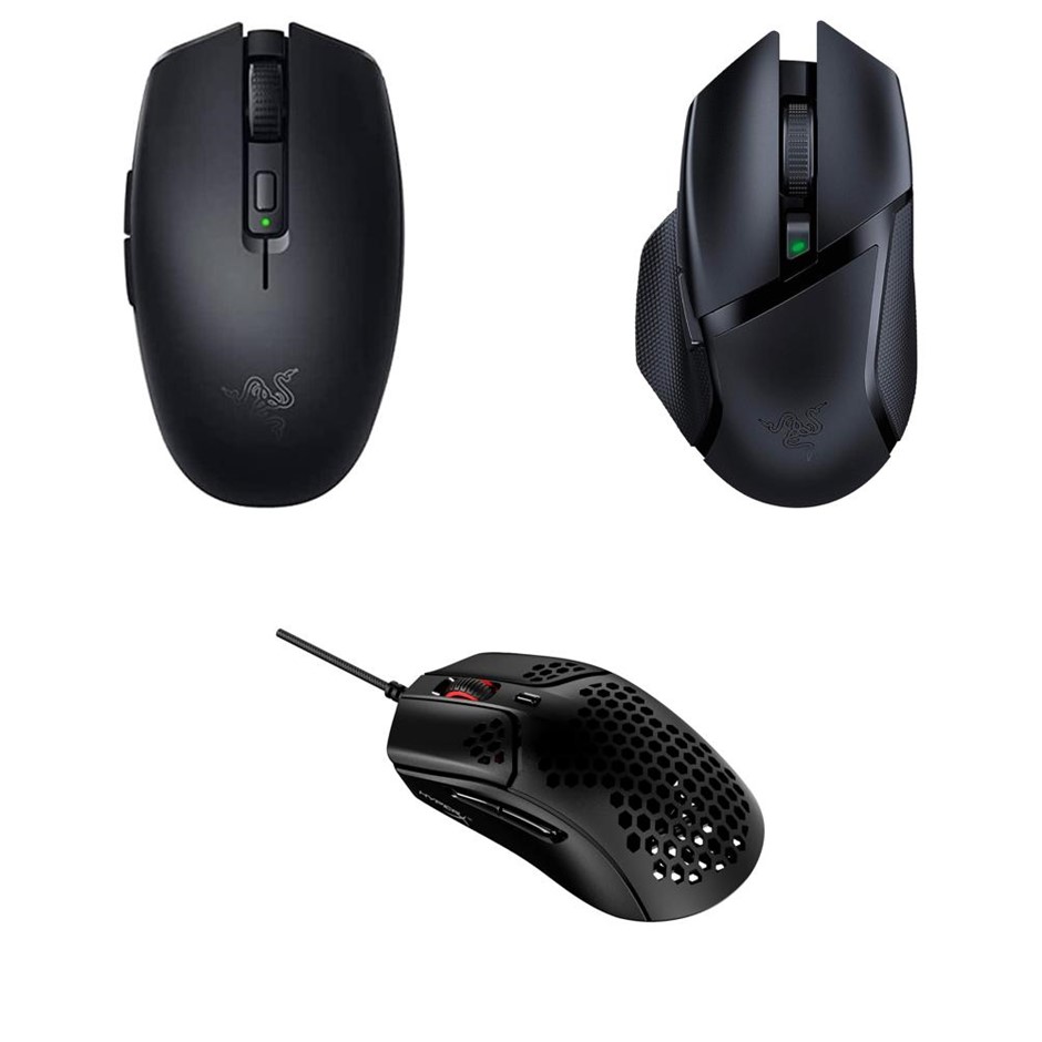 3 x Assorted Gaming Mice. 1 x RAZER Orochi V2 Wireless Gaming Mouse. 1 x RA