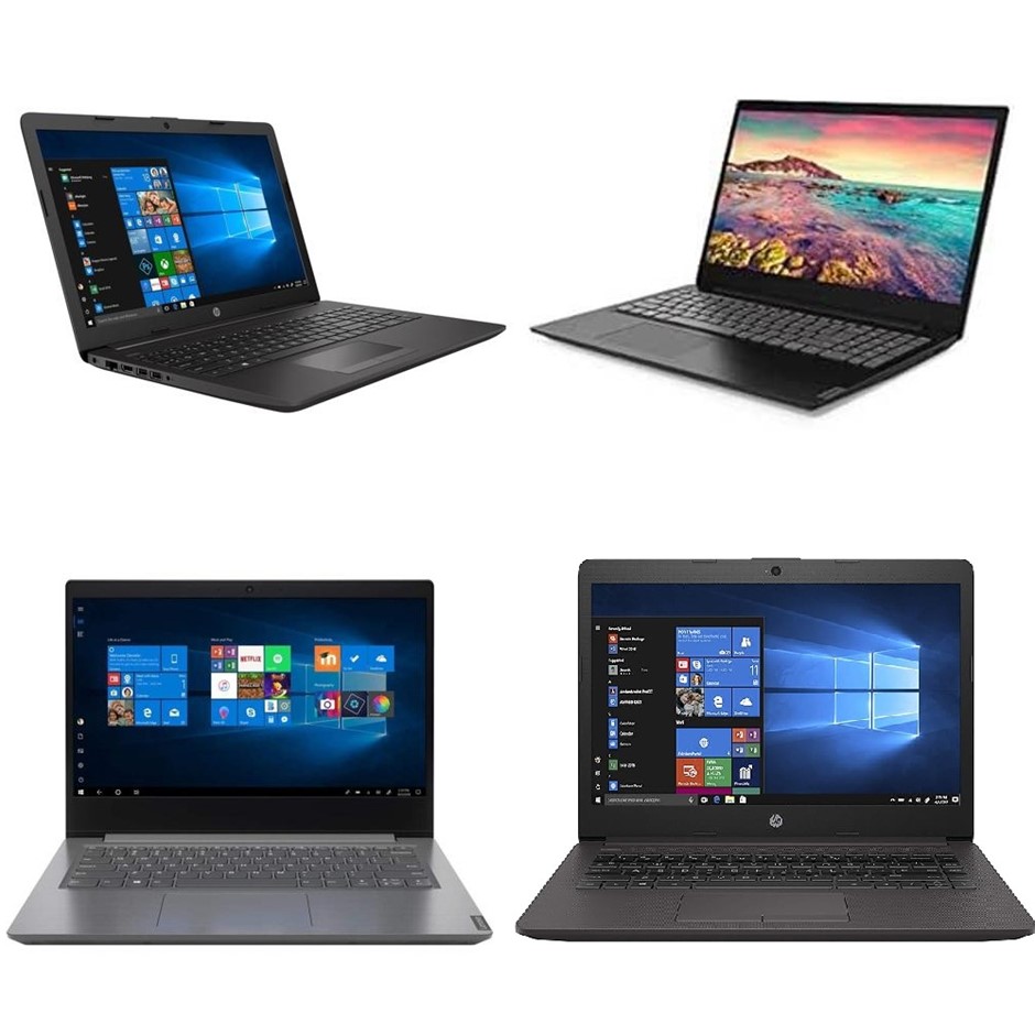 4 x Assorted Laptops. 1 x HP 250 G7. 1 x HP245 G7. 1 x LENOVO IdeaPad S145-