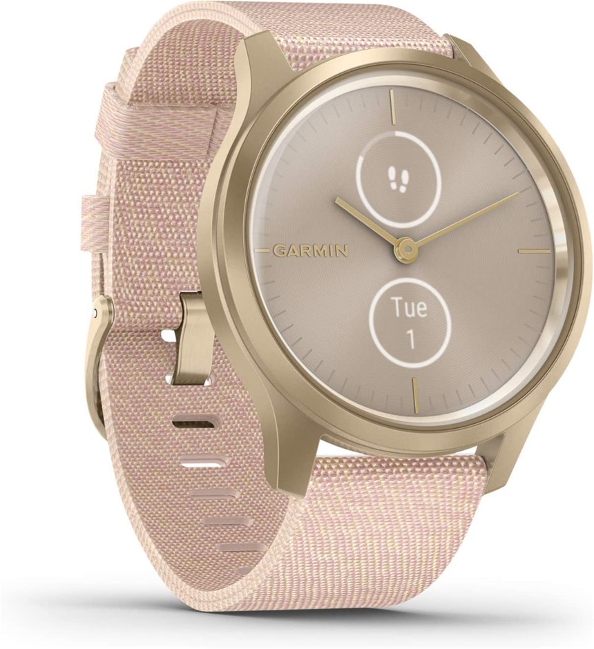 GARMIN Vivomove Style, Hybrid Fitness Smartwatch, Light Gold Aluminum Case